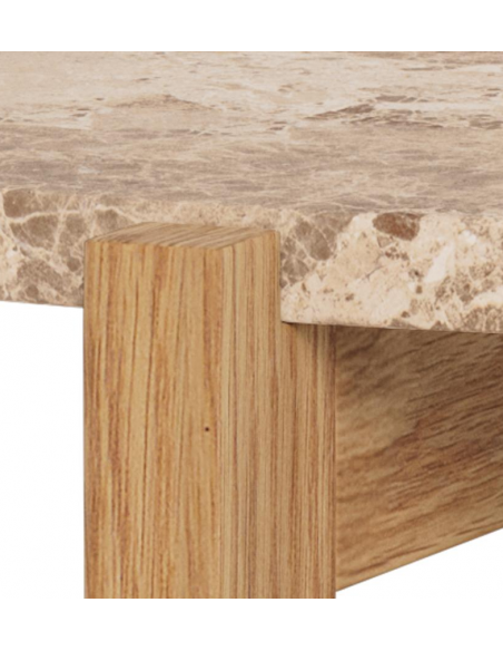 sofabord eg træ egetræ marmor beige design rundt
