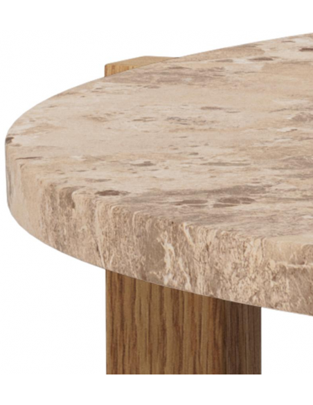 sofabord eg træ egetræ marmor beige design rundt