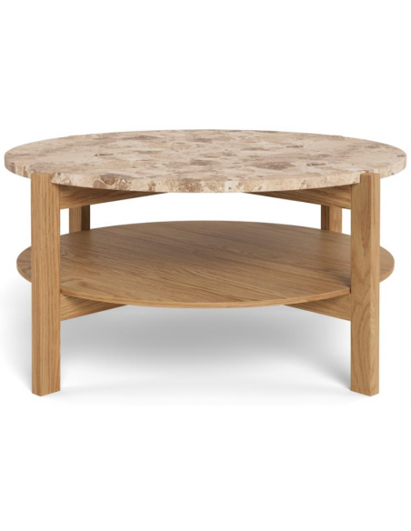 sofabord eg træ egetræ marmor beige design rundt