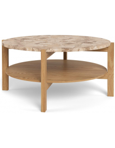 sofabord eg træ egetræ marmor beige design rundt