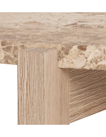 sofabord eg træ egetræ marmor beige design rundt