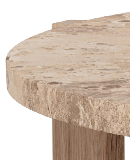 sofabord eg træ egetræ marmor beige design rundt