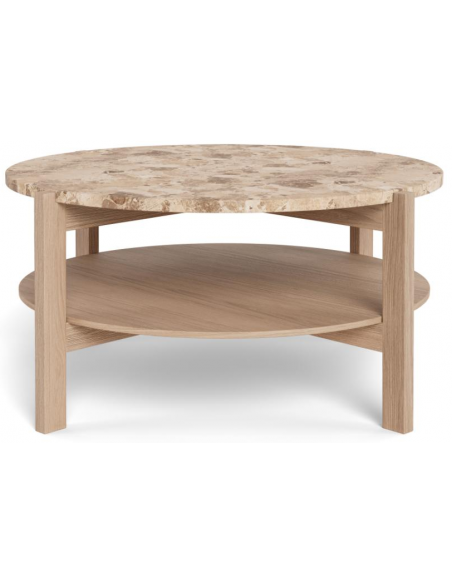 sofabord eg træ egetræ marmor beige design rundt