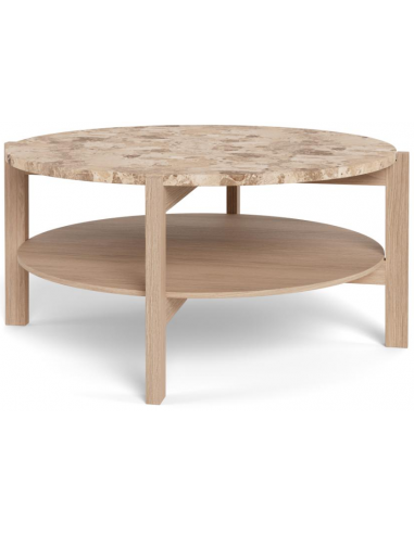 sofabord eg træ egetræ marmor beige design rundt