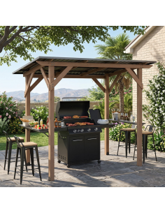 grill pergola træ pavillon havepavillon pavillion terrasseoverdækning terrasse overdækning
