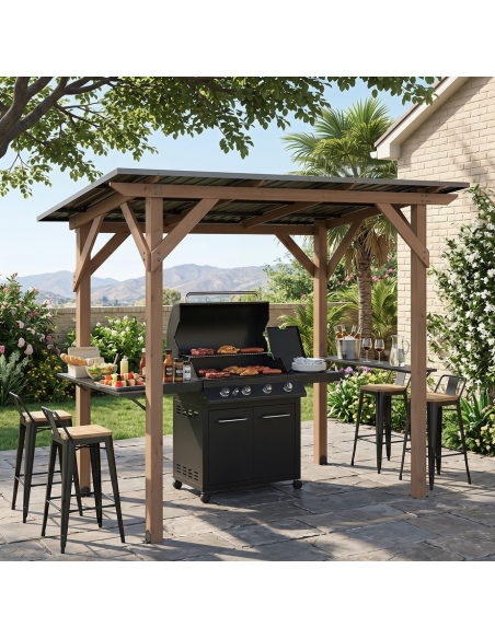 grill pergola træ pavillon havepavillon pavillion terrasseoverdækning terrasse overdækning