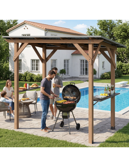 grill pergola træ pavillon havepavillon pavillion terrasseoverdækning terrasse overdækning