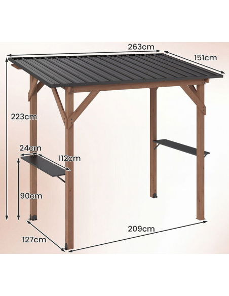 grill pergola træ pavillon havepavillon pavillion terrasseoverdækning terrasse overdækning