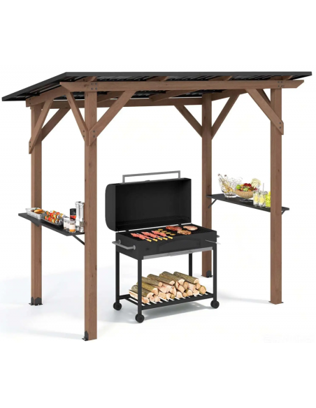 grill pergola træ pavillon havepavillon pavillion terrasseoverdækning terrasse overdækning