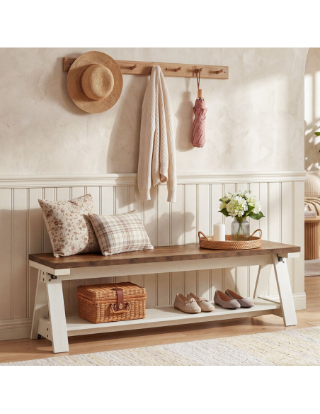bænk entre garderobe soveværelse moderne design skobænk træ