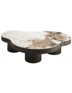 organisk sofabord brun træ design marmor keramik 2
