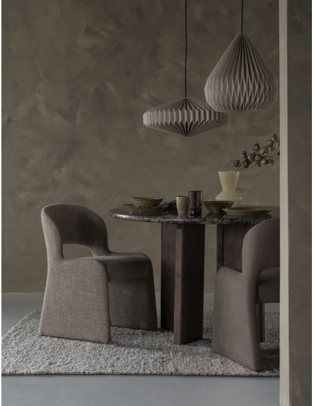 rundt spisebord marmor brun runde moderne design