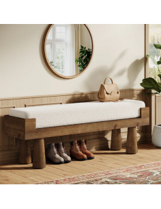 bænk entre garderobe soveværelse moderne design skobænk træ 2