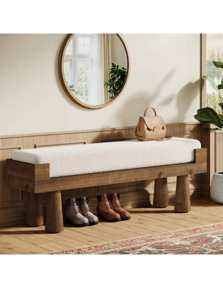 bænk entre garderobe soveværelse moderne design skobænk træ