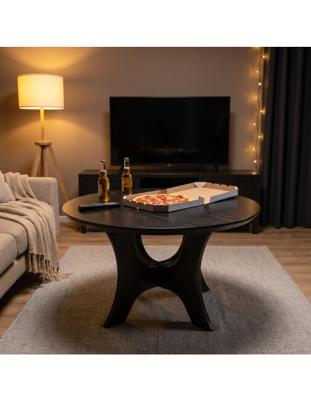 sofabord træ moderne design indretning opbevaring hylde rundt