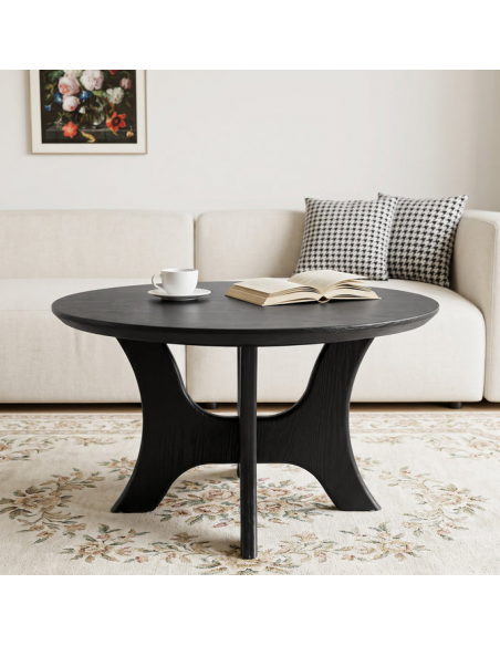 sofabord træ moderne design indretning opbevaring hylde rundt