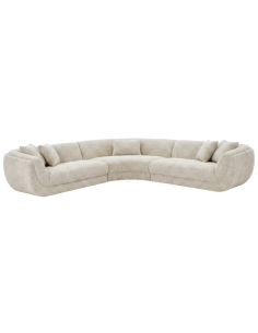 sofa stof moderne design natur beige stor bred flyder luksus hjørnesofa