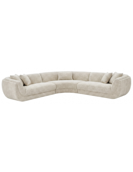 sofa stof moderne design natur beige stor bred flyder luksus hjørnesofa