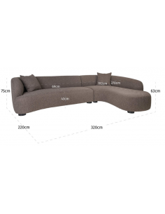 sofa chaiselong chaiselongsofa boucle brun stof moderne design 2