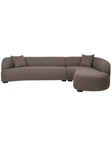 sofa chaiselong chaiselongsofa boucle brun stof moderne design