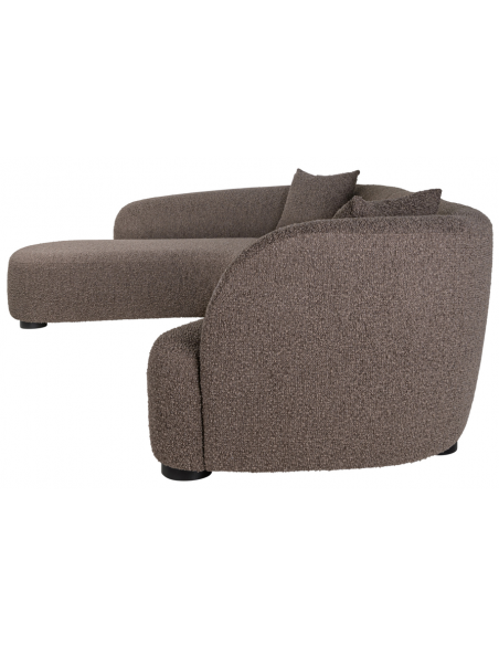 sofa chaiselong chaiselongsofa boucle brun stof moderne design