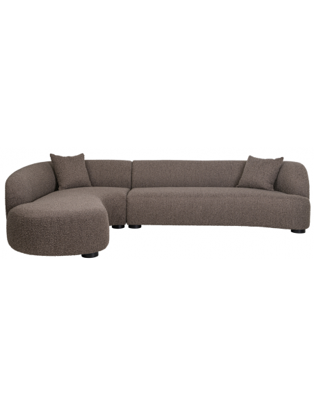 sofa chaiselong chaiselongsofa boucle brun stof moderne design