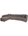 PANDORA Venstrevendt chaiselong sofa i bouclé polyester 320 x 110 - 220 cm - Brun