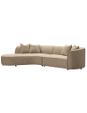 ROMERO Venstrevendt chaiselong sofa i tweed 307 x 105 - 172 cm - Sand