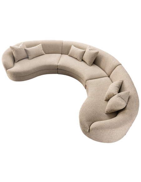 sofa stof moderne design natur beige stor bred flyder luksus hjørnesofa