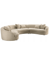 MORENA Afrundet hjørnesofa i polyester 410 x 220 cm - Creme