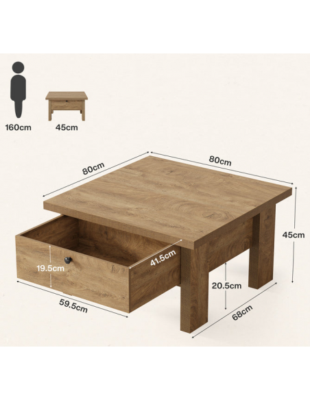 sofabord træ moderne design indretning opbevaring hylde skuffe