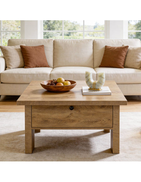 sofabord træ moderne design indretning opbevaring hylde skuffe