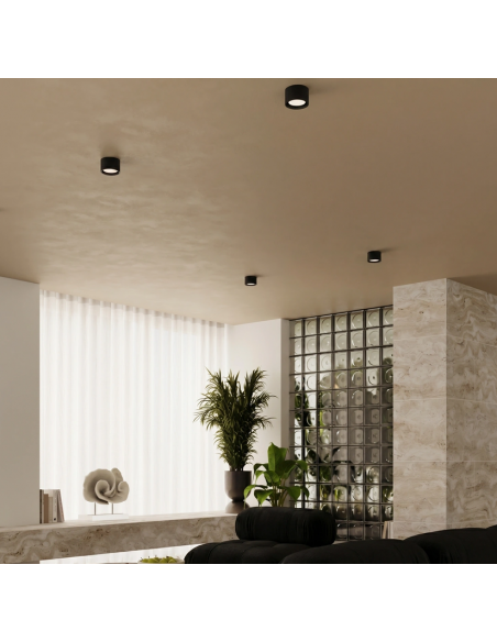 påbygningsspot rund køkken stue spot loft loftspot led sort