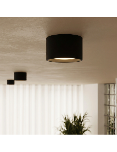 påbygningsspot rund køkken stue spot loft loftspot led sort