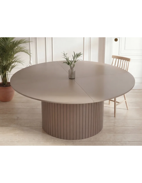 Rundt spisebord beige 180 moderne design træ stort