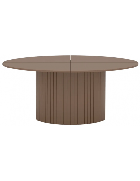 Rundt spisebord beige 180 moderne design træ stort