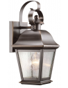 MOUNT VERNON Udendørs væglampe i aluminium og glas H31,8 cm 1 x E27 - Antik bronze/Klar med dråbeeffekt