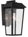 MATHUS Udendørs væglampe i aluminium og glas H33 cm 1 x E27 - Sort/Klar