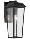 MATHUS Udendørs væglampe i aluminium og glas H45,7 cm 1 x E27 - Sort/Klar