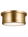 SERCA Plafond i stål og glas Ø36,2 cm 2 x E27 - Antik messing/Frostet