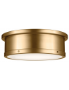 SERCA Plafond i stål og glas Ø45,7 cm 3 x E27 - Antik messing/Frostet