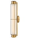 SAYLOR Badeværelselampe i stål og glas H61 cm 23,5W LED - Antik messing/Frostet