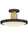 KIERAN Plafond i stål og glas Ø36,2 cm 32W LED - Antik messing/Sort/Frostet