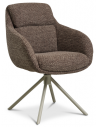 GRACE Spisebordsstol med drejefod i polyester H86 cm - Beige/Meleret brun