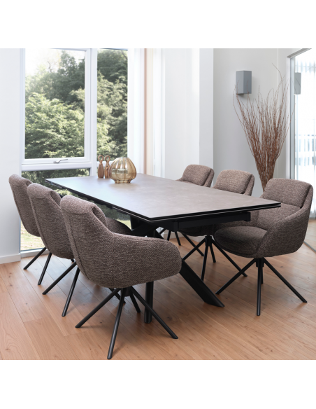 Spisebordsstol drejefunktion armlæn drej drejefod moderne design stof