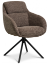 GRACE Spisebordsstol med drejefod i polyester H86 cm - Sort/Meleret brun