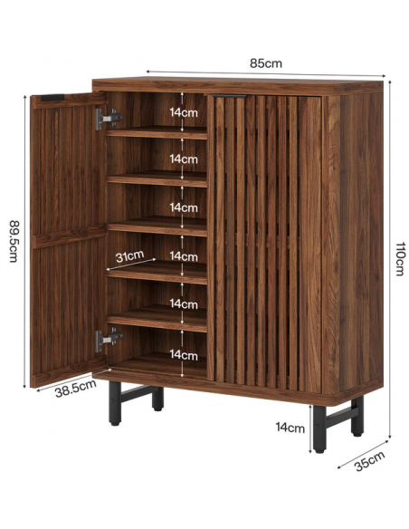 Skoskab gulv træ sort garderobe entre