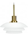 DL20 Pendellampe i metal og opalglas Ø20 cm 1 x G9 LED - Messing/Opalhvid