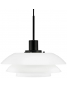 DL31 Pendellampe i metal og opalglas Ø31 cm 1 x E27 LED - Mat sort/Opalhvid