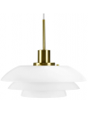 DL31 Pendellampe i metal og opalglas Ø31 cm 1 x E27 LED - Messing/Opalhvid